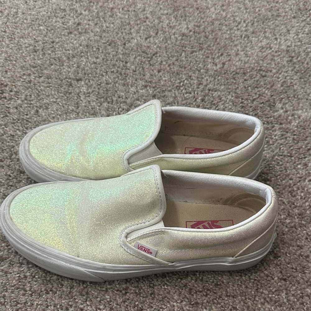 Vans UV activated Glitter Slip-On Shoes Women’s Size 8 men’s 6.5 - Picture 2 of 8